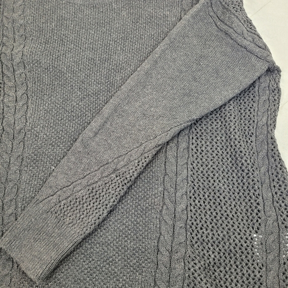 American Eagle Outfitters cotton black loose weave cable drop shoulder sweater M - Picture 9 of 12